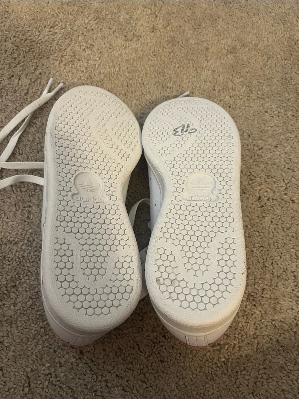 adidas Stan smith White Sneakers with Pink Heel Tabs - Women's Low-Top